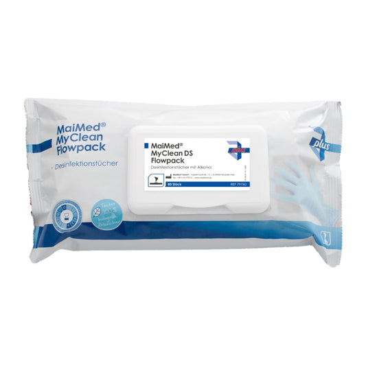 MaiMed MyClean DS Flowpack, 80 Blatt 20x20 cm, getränkte Tücher | Packung (80 Stück)