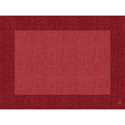 Die Bio-Dunicel-Sets 30x40 cm Linnea bordeaux der Duni GmbH sind biologisch abbaubare, rechteckige Tischsets mit einem strukturierten, geometrischen Design in satten Rottönen - umweltfreundliche Eleganz im 100er-Pack.