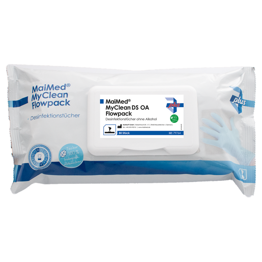MaiMed MyClean DS OA Flowpack, 80 Blatt 20x20 cm, getränkte Tücher | Packung (80 Stück)