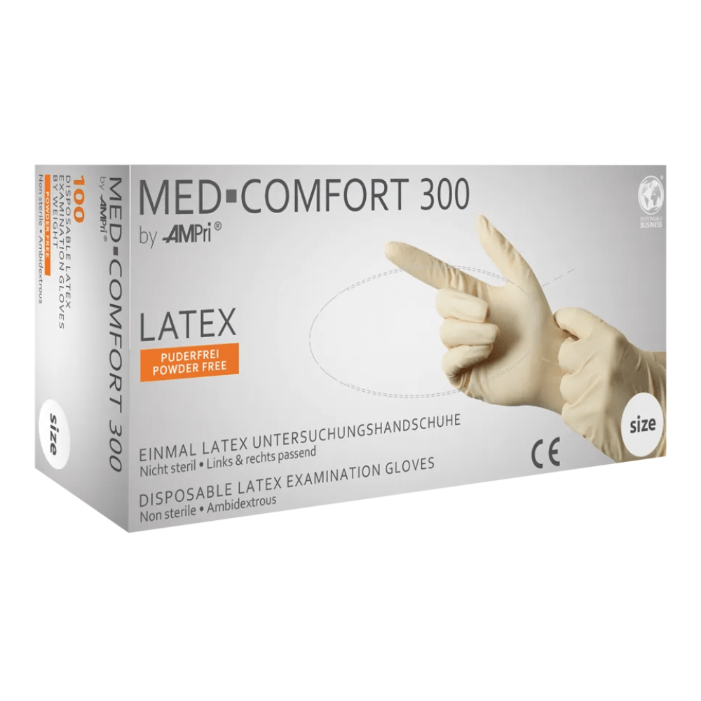 AMPri MED-COMFORT 300 Latexhandschuhe puderfrei, weiß