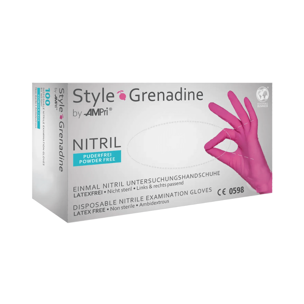 AMPri Nitrilhandschuhe in Pink, puderfrei, 100 Stk AMPri Nitrilhandschuhe in Pink, puderfrei, 100 Stk