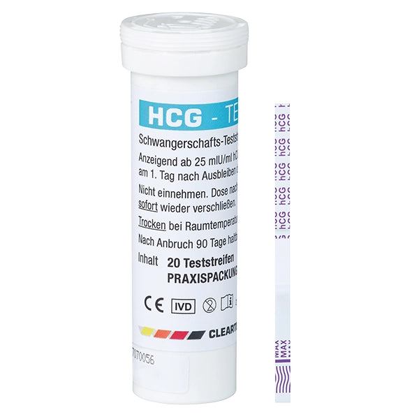 Clear test HCG pregnancy test strips - 20 pieces | Pack (20 tests)