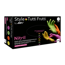 AMPri Style Tutti Frutti Nitrilhandschuhe puderfrei, Farbenmix | Box (96 Stück)