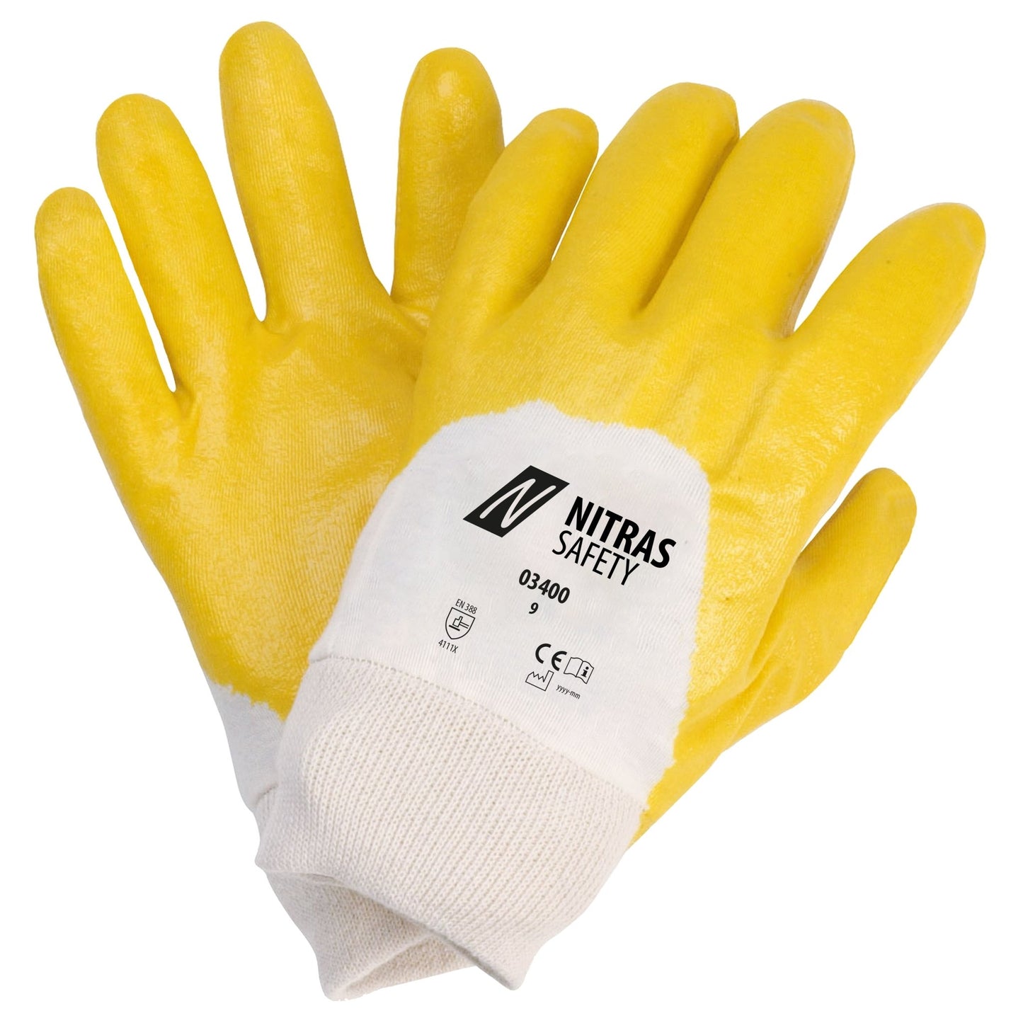 NITRAS Nitrilhandschuhe, naturfarben / gelb