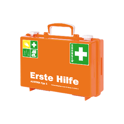 Erste Hilfe Koffer SN-CD orange mit Füllung nach ÖNORM Z 1020 1