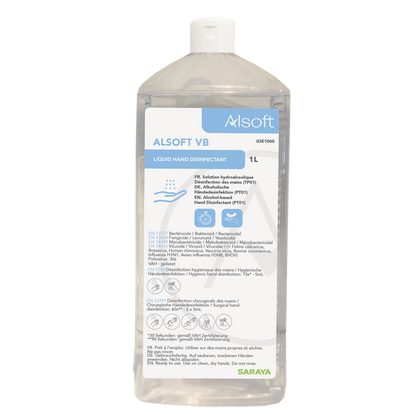 Saraya Alsoft VB hand disinfection