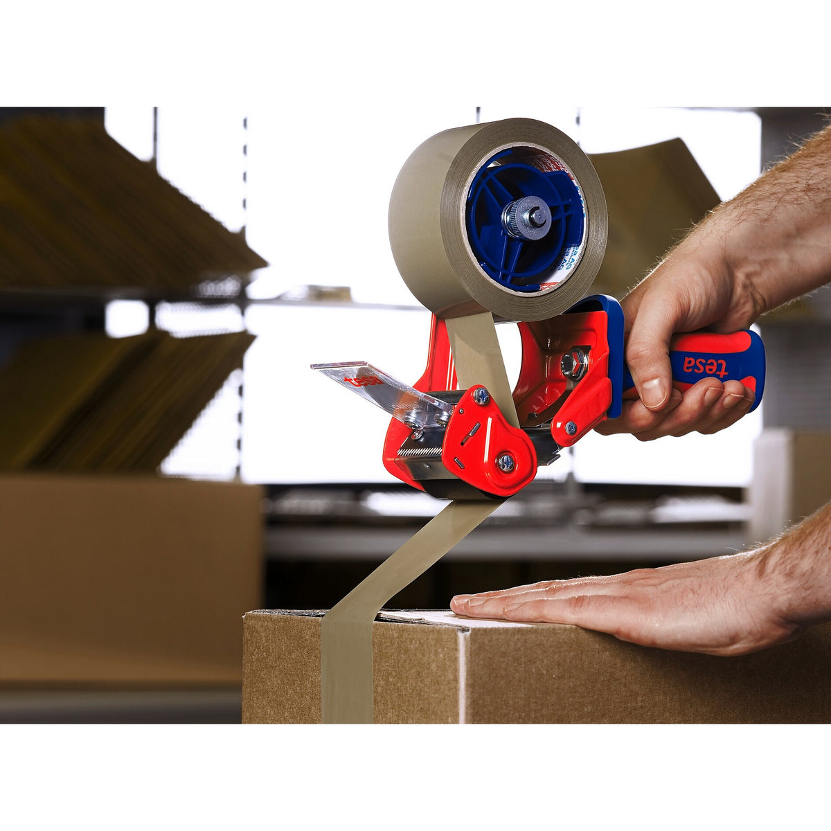 tesa Professional 4124 Premium PVC Packaging Tape, transparent, 66 m x 50 mm, Item No. 04124-00342-00 – Applications