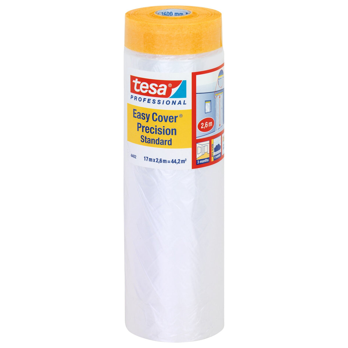 tesa Professional 4402 Easy Cover Precision Standard Film, orange, 17 m x 2.6 m