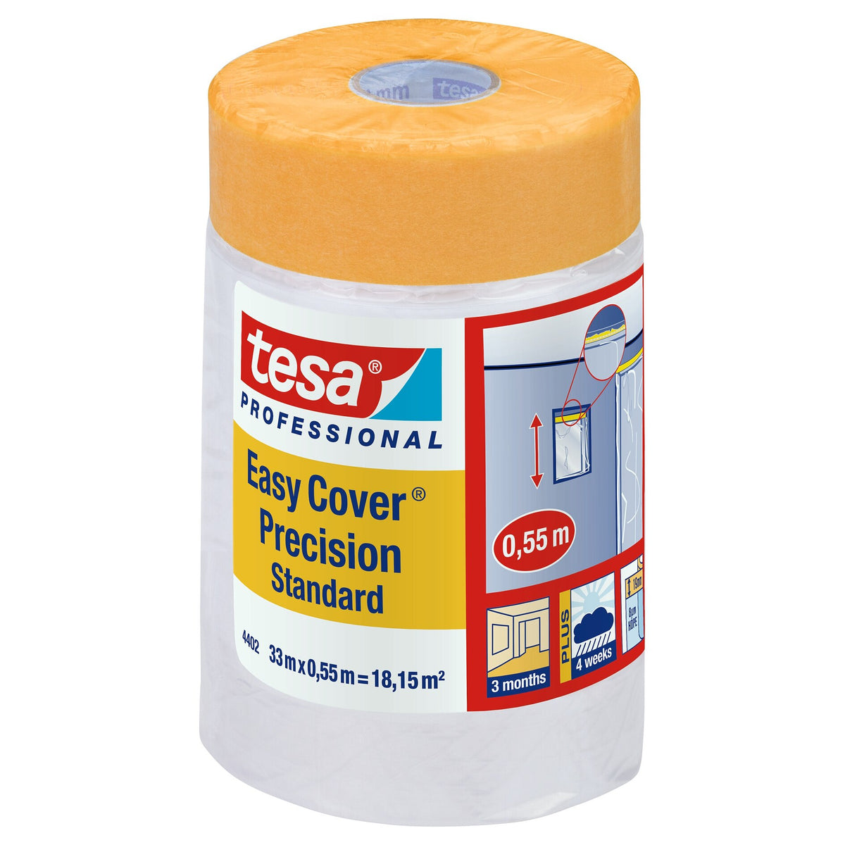 tesa Professional 4402 Easy Cover Precision Standard Film, orange, 33 m x 550 mm