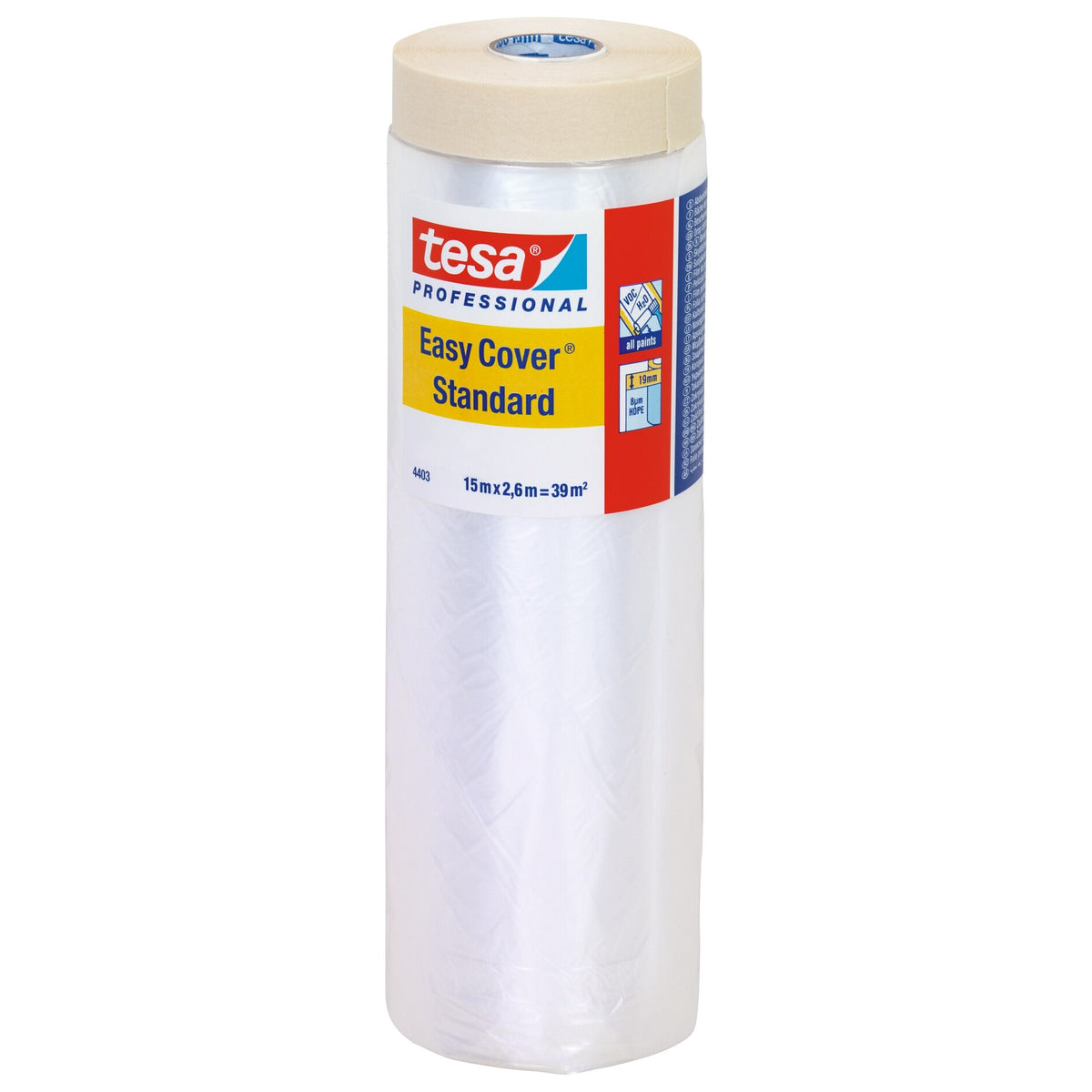 tesa Professional 4403 Easy Cover Standard Film, chamois, 15 m x 2.6 m