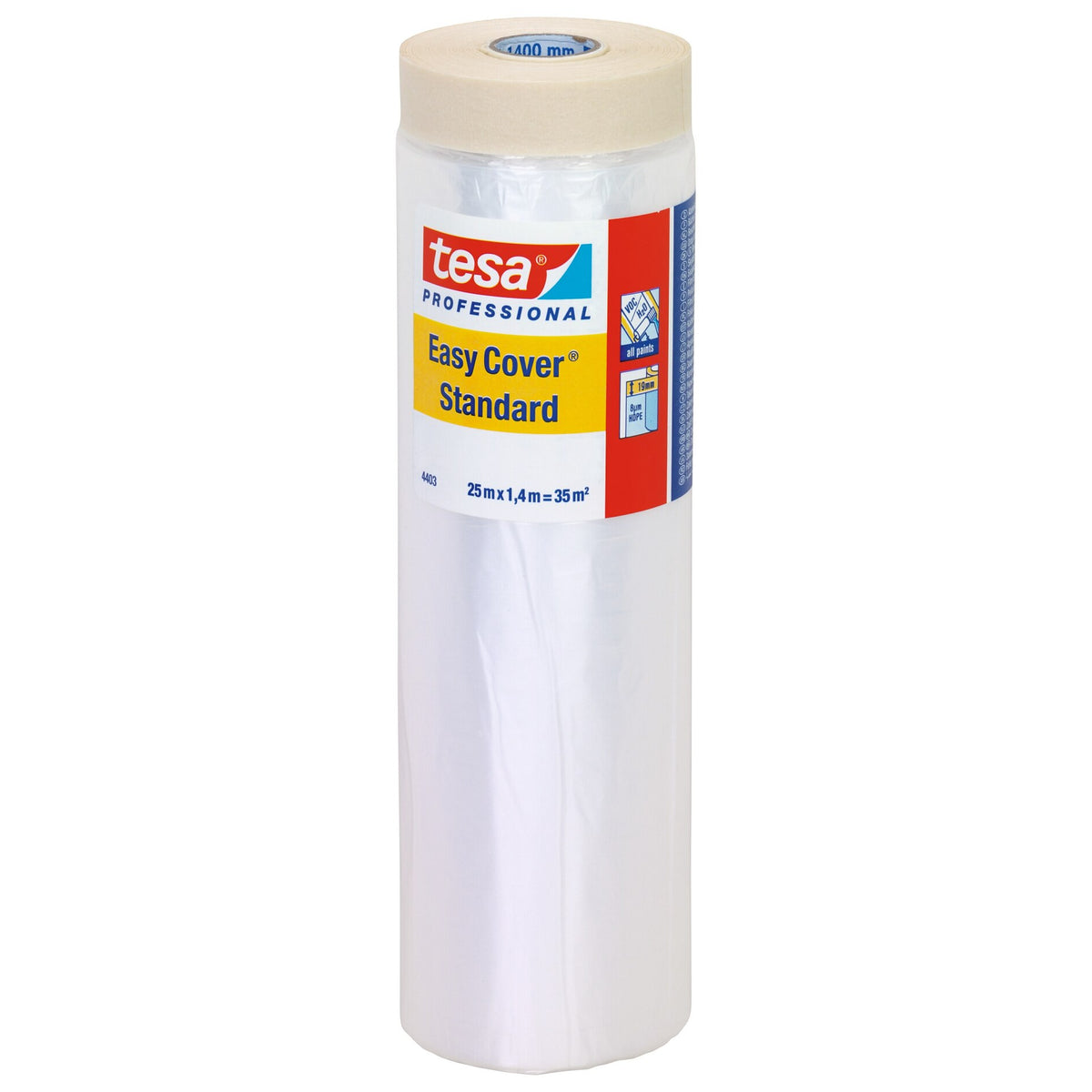 tesa Professional 4403 Easy Cover Standard Film, chamois, 25 m x 1.4 m