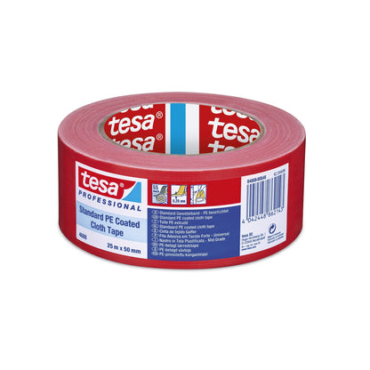 tesa Professional 4688 PE Repair Tape, Red, 25 m x 50 mm