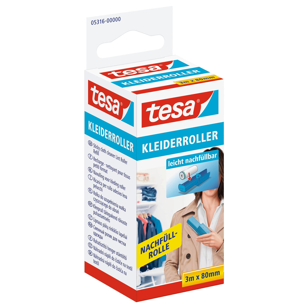 tesa Lint Remover Clothing Refill, 1× Refill