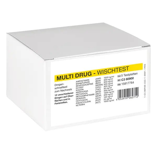 Cleartest Multi Drug Wischtest 12-fach Drogenkombination, Testplatte