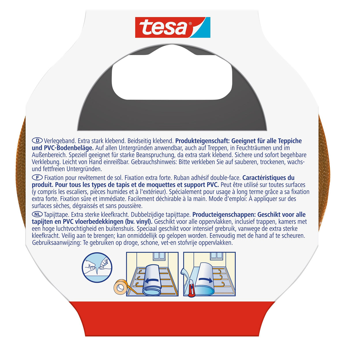 tesa 5681 Installation Tape, Extra-Strong Adhesive, 5 m x 50 mm, White