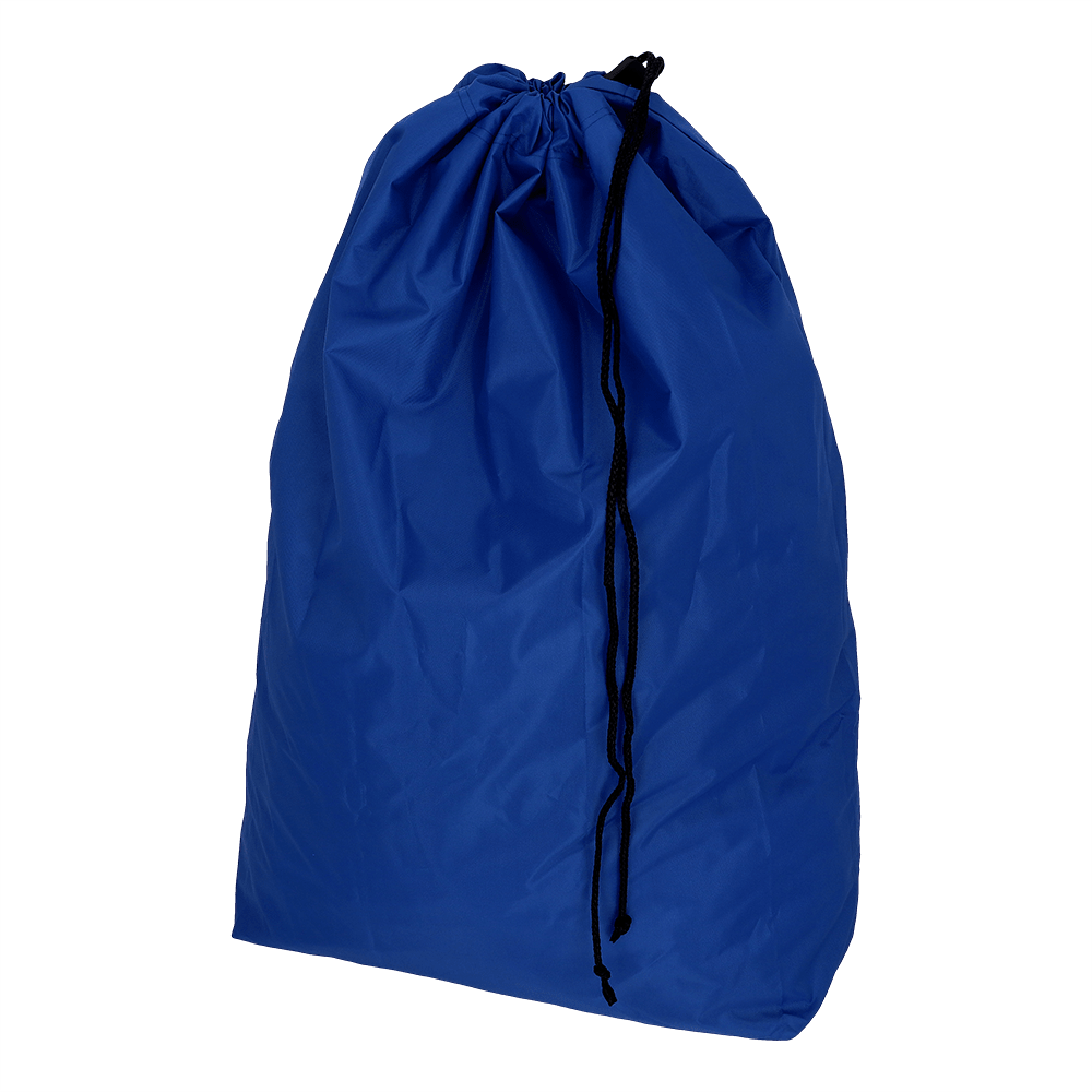 Der EMIL DEISS KG (GmbH + Co.) DEISS 6509 ist ein großer blauer Stoffabfallsack (650x870 mm), der hochkant mit einem schwarzen Kordelzug abgebildet ist. Er wird in Kartons zu 50 Stück verkauft und ist perfekt für die umweltfreundliche Abfallentsorgung.