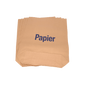 Ein Stapel brauner Papiersäcke der EMIL DEISS KG DEISS 7004 (70x95+20 cm, 70 g/m², 2-fach Bündel, 25 Stück) mit dem blauen Schriftzug "Papier" auf der Vorderseite, ideal für den industriellen Einsatz oder als umweltfreundliche Müllsäcke in Abfallsystemen.