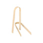 A pair of PAPSTAR bamboo finger food tongs, 10 cm (50 pieces) from PAPSTAR GmbH with a simple U-design stands upright against a white background.