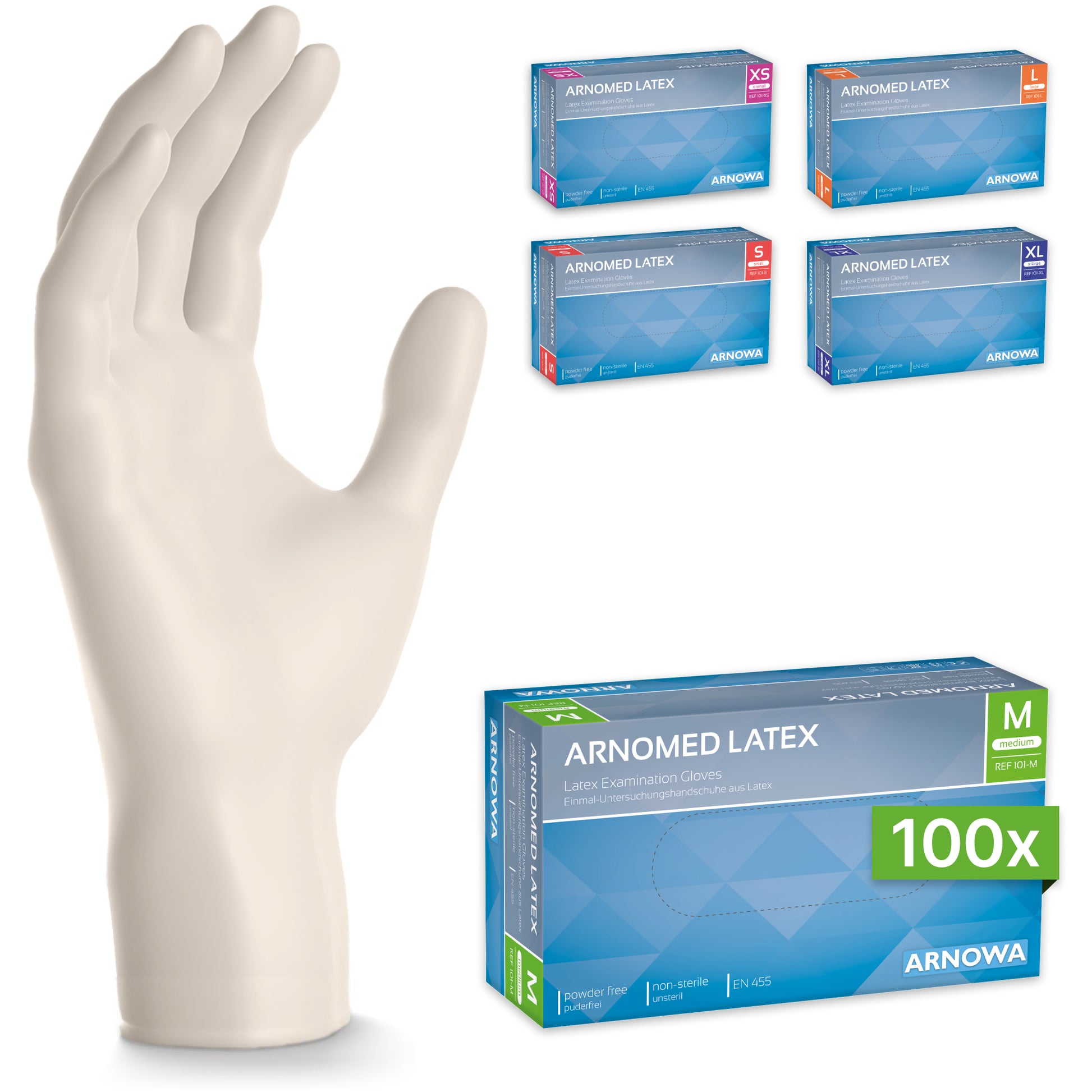 latex handschuhe puderfrei größe m ARNOMED LATEX PF Puderfreie Einmalhandschuhe aus Latex Natur