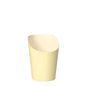 Pictured is a beige, cylindrical PAPSTAR snack cup To Go (0.16 L, Ø 7.5 cm, cardboard) from PAPSTAR GmbH with a slightly slanted, open top against a white background. The package contains 75 eco-friendly cups in a foil package.