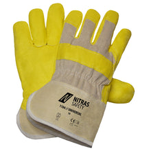 NITRAS UNIVERSAL, Kunstlederhandschuhe, naturfarben / gelb, EN 388 Baumwolle, Größe 10 | Packung (12 Paare)