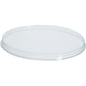Pictured is a clear, flat lid for 127724 from Duni GmbH made of transparent PS on a white background. The lid has a slightly raised edge and is suitable for 127724 containers. Package: 100 pieces.
