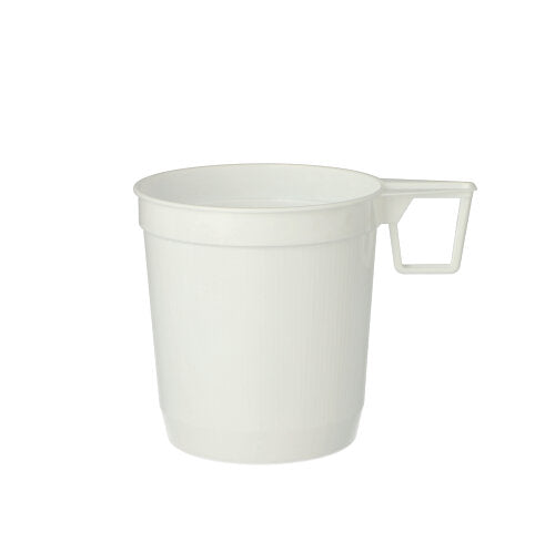 Die Starpak 40 Kaffeetassen (0,25 l, Ø 8 cm, 8,5 cm, weiss) aus hochwertigem PS-Material mit flachem Henkel sind perfekt für den täglichen Kaffeegenuss und kommen in Schrumpffolie (40 Stück).