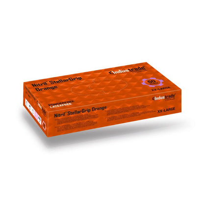 Meditrade Stellargrip, orange disposable glove from nitrile