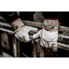 NITRAS MERKUR, Rindvolllederhandschuhe, naturfarben / grau, EN 388 Baumwolle, Größe 10 | Packung (12 Paare)