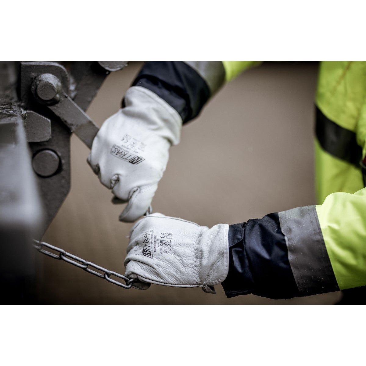 NITRAS DRIVER, Rindvolllederhandschuhe, grau