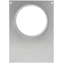 Eine flache, rechteckige Metallplatte mit einem großen zentralen Ausschnitt und zwei Löchern in der Nähe der oberen Ecken, entworfen für die Kassette DF10/20 für Multi-Schalen 350-650 ml von Duni GmbH. Die gebürstete Oberfläche verleiht ihr einen modernen Touch.