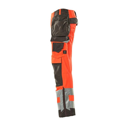 MASCOT® Wigan craftsman trousers, hi-vis red/dark anthracite