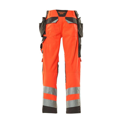 MASCOT® Wigan craftsman trousers, hi-vis red/dark anthracite