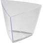 The Tri Transparent PS 55x55x45 mm from Duni GmbH is a clear plastic container with curved sides and a flat bottom, perfect as a small storage box for small items. Pack of 90—the ideal slim storage solution.