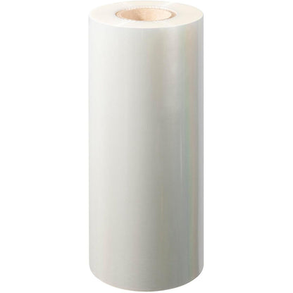 A large, standing roll of Universal Film no Antifog universal by Duni GmbH with a clear plastic core, photographed against a white background.