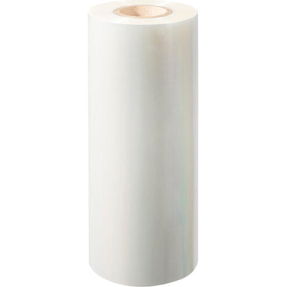 A large roll of Universal Film no Antifog universal by Duni GmbH stands upright with a visible cardboard core. Its clear, smooth, slightly reflective surface makes it ideal as a versatile film for various applications.
