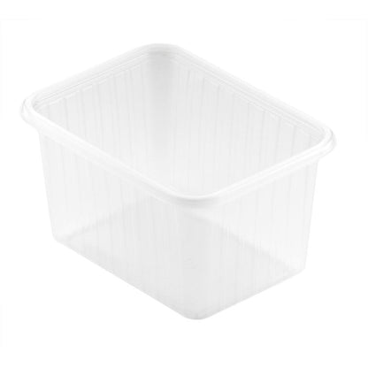 Die Fixpack® rechteckig Transparent PP 146x110mm Aufbewahrungsbox der Duni GmbH ist leer vor weißem Hintergrund abgebildet und unterstreicht damit ihr klares, rechteckiges und funktionales Design.