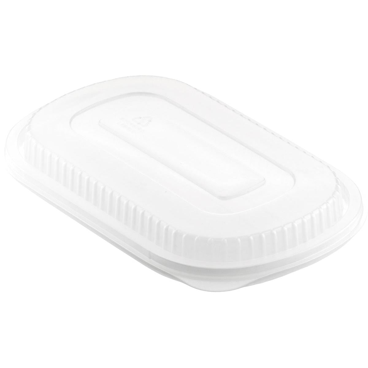 A transparent PP lid for 161182 / 161179 (240x150x20) from Duni GmbH, shown at an angle against a white background. The package contains 50 pieces.