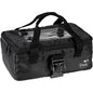 The thermal bag 1 Black Nylon 290x200x100 from Duni GmbH is a black insulated bag with two handles, a clear view window on top, a side zipper, and a buckle at the front; with the "Duni" logo and two stars in the lower right corner.