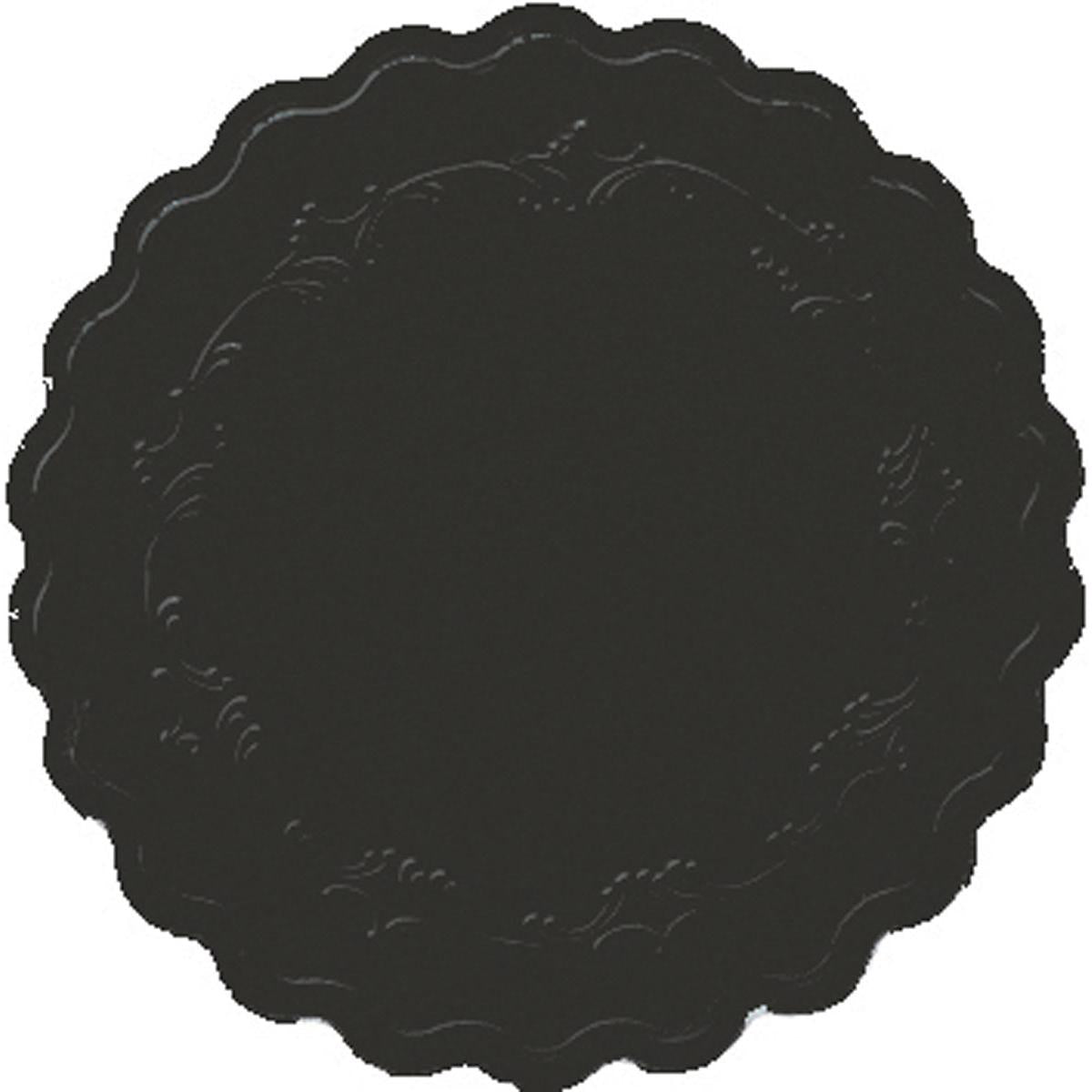 Glasuntersetzer 9 cm, 8 Stück, Romanze schwarz