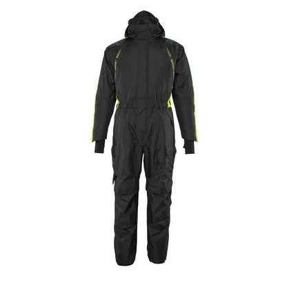 Overall with knee pockets, light weight winter combination, black/hi-vis yellow