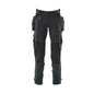 Trousers with hanging pockets, stretch trousers, black-blue