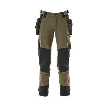 Hose mit Hängetaschen, Stretch Hose, moosgrün