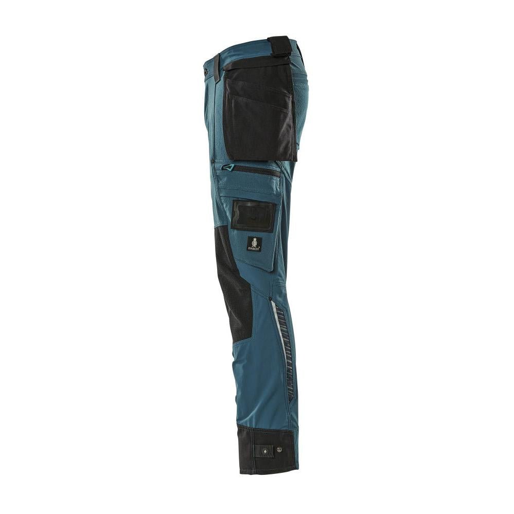 Hose mit Hängetaschen, Stretch Hose, Dunkelpetroleum