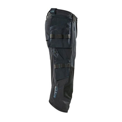 Dreiviertel-Hose, Hängetaschen, Stretch Dreiviertel-Hose, schwarzblau