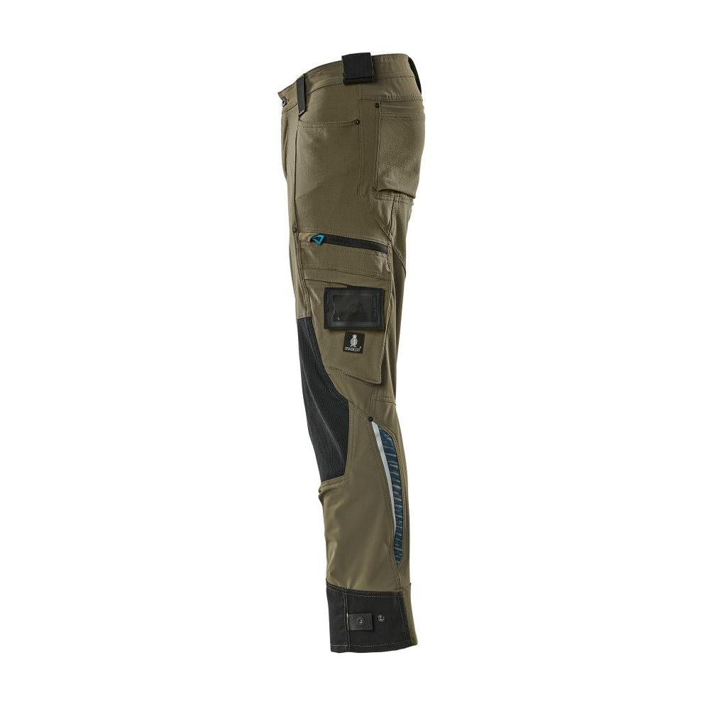 Hose mit Knietaschen aus Dyneema,Stretch Hose, moosgrün