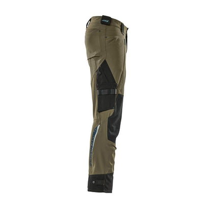 Hose mit Knietaschen aus Dyneema,Stretch Hose, moosgrün