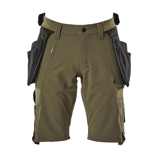 Shorts,abnehmbaren Hängetaschen,Stretch Handwerkershorts, moosgrün