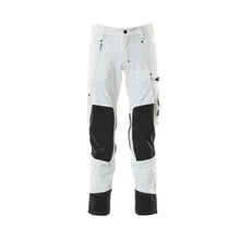 Hose mit Knietaschen, Stretch, leicht Hose, weiss