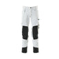 Hose mit Knietaschen, Stretch, leicht Hose, weiss